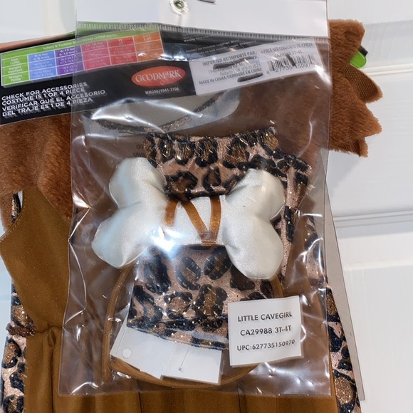 Little Cavegirl Girls Halloween Costume Size 3-4T - Picture 9 of 13